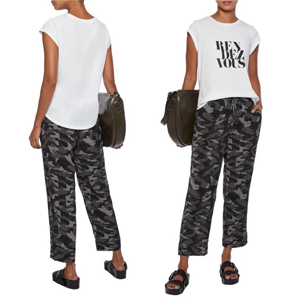 Joie Crepe Camo Printed Straight Leg Track Pants